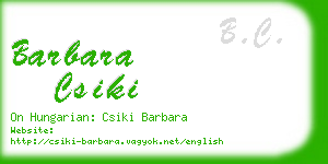 barbara csiki business card